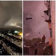 Tornadă cu rafale de 260 km/h în China: 11 morți, sute de răniți și mii de case distruse FOTO captură video X