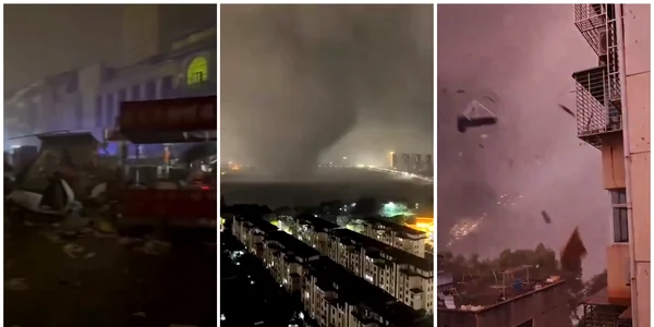 Tornadă cu rafale de 260 km/h în China: 11 morți, sute de răniți și mii de case distruse FOTO captură video X