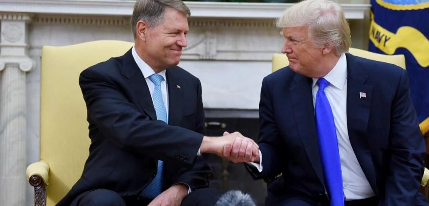 Preşedintele României, Klaus Iohannis, şi omologul său american, Donald Trump. FOTO Getty Images