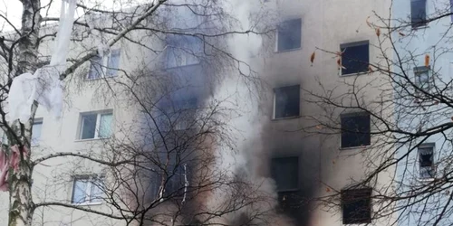 Explozie intr un bloc din estul Germaniei FOTO Twitter