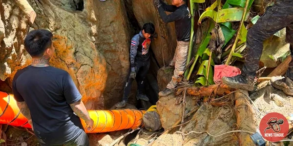 Misiune dramatică: salvatorii încearcă să ajungă la șapte persoane blocate, de o săptămână, într-o peșteră inundată din Laos FOTO X