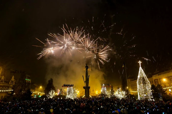 Spectacol de artificii de Ziua Naţională la Cluj. FOTO: PCN