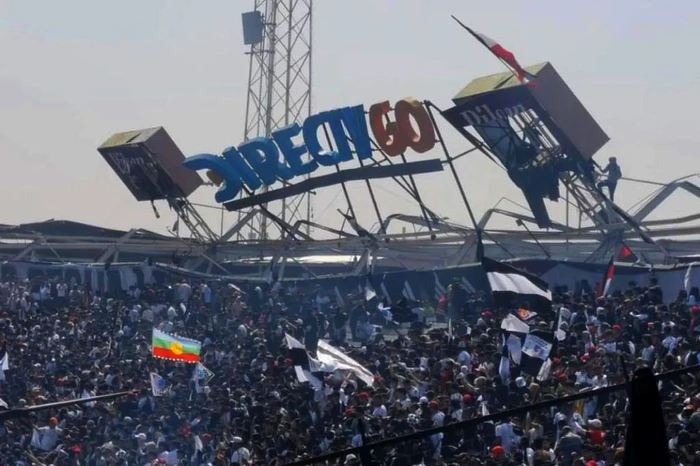 Fanii de pe Estadio Monumental de Colo Colo au trecut prin clipe teribile. Captură Willax TV