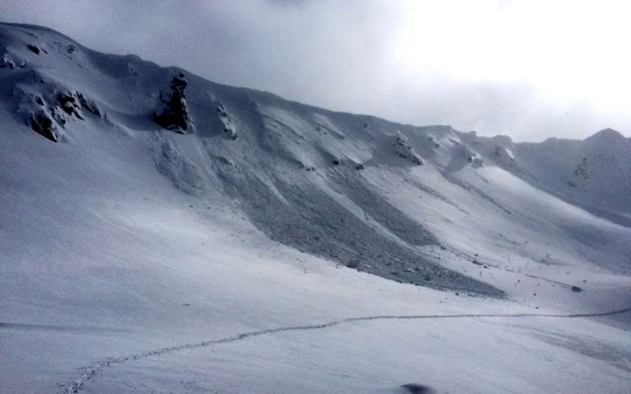 Risc de avalanţă în Retezat. Foto: Dalvamont Hunedoara.