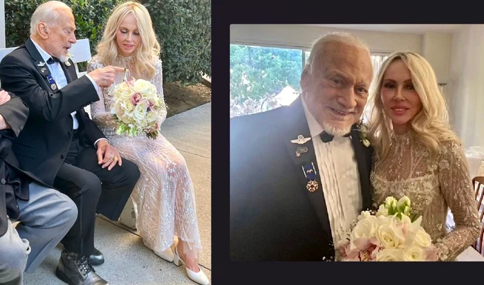 Buzz Aldrin și Anca Faur s-au căsătorit vineri (foto: Twitter)