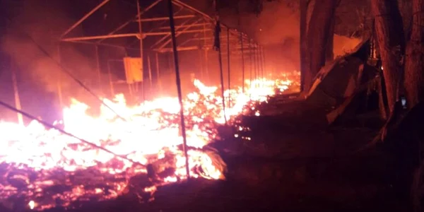 Incendiu in tabra Moria