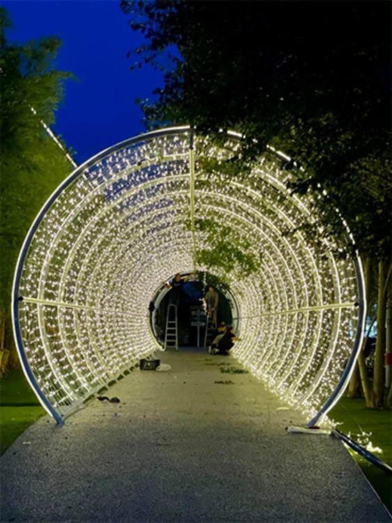 Invitații au intrat printr-un tunel de lumini