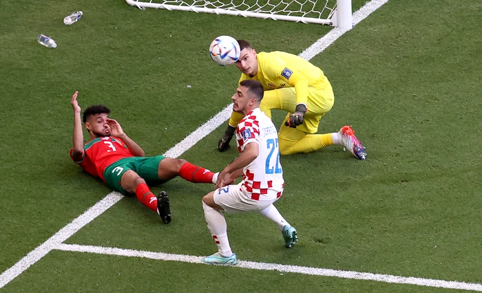 Fotbal cu lingurița la Croația - Maroc. Foto EPA EFE