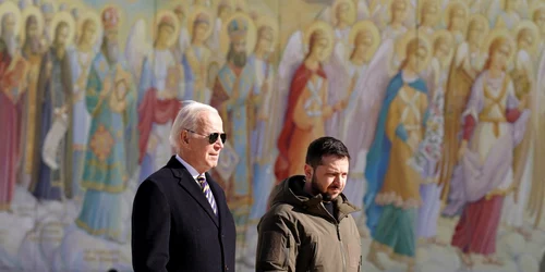 Biden, alături de Zelenski, într-o vizită-surpriză la Kiev  FOTO AFP