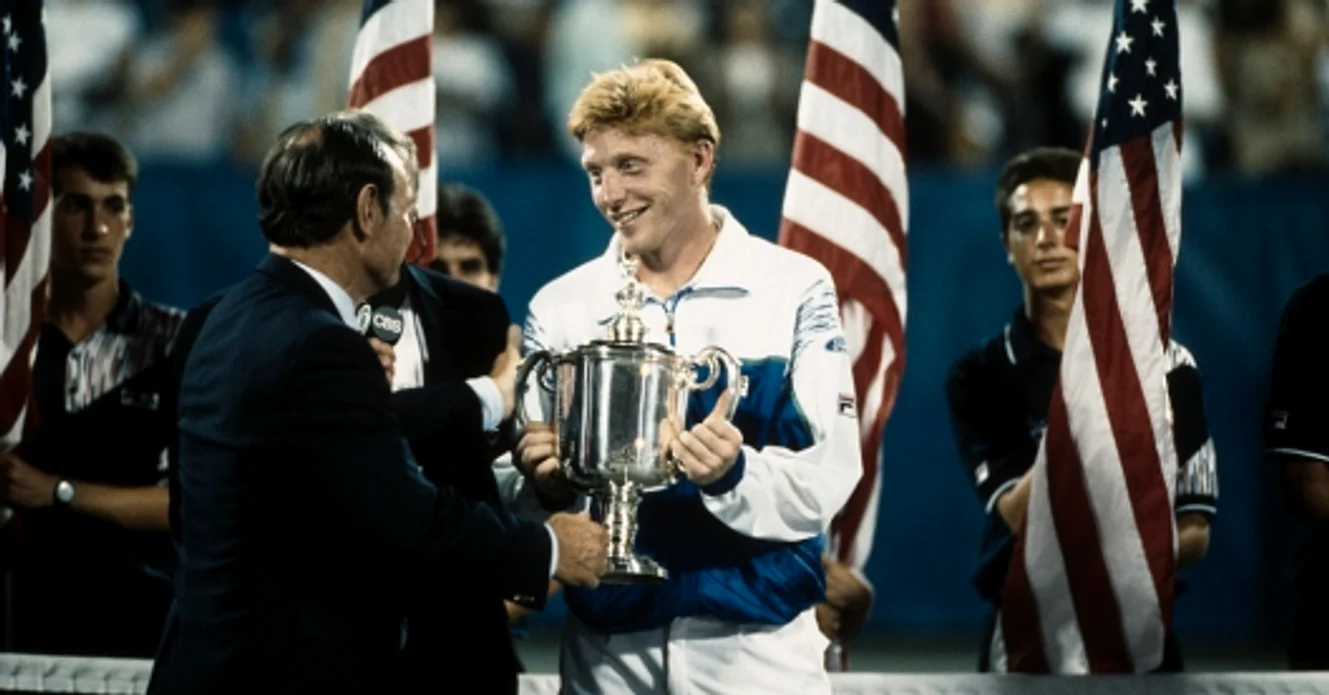 Boris Becker și trofeul adjudecat la US Open  FOTO Arhiva foto