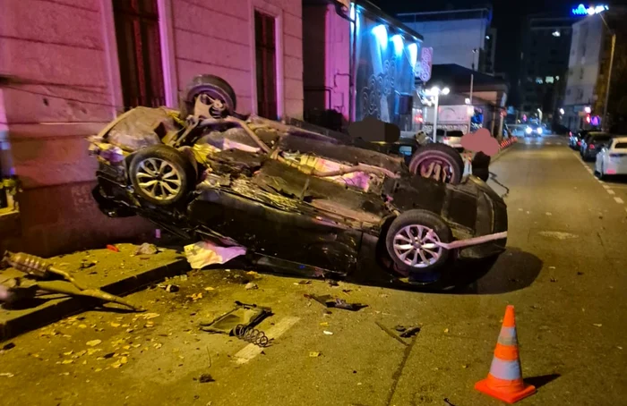 Accident în centrul Piteștiului Foto: ISU Argeș