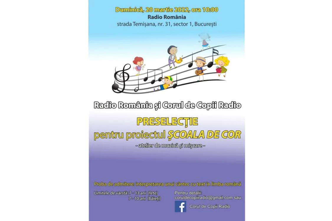 Corul de Copii Radio lansează un nou proiect pentru cei mici: „Școala de Cor” jpeg