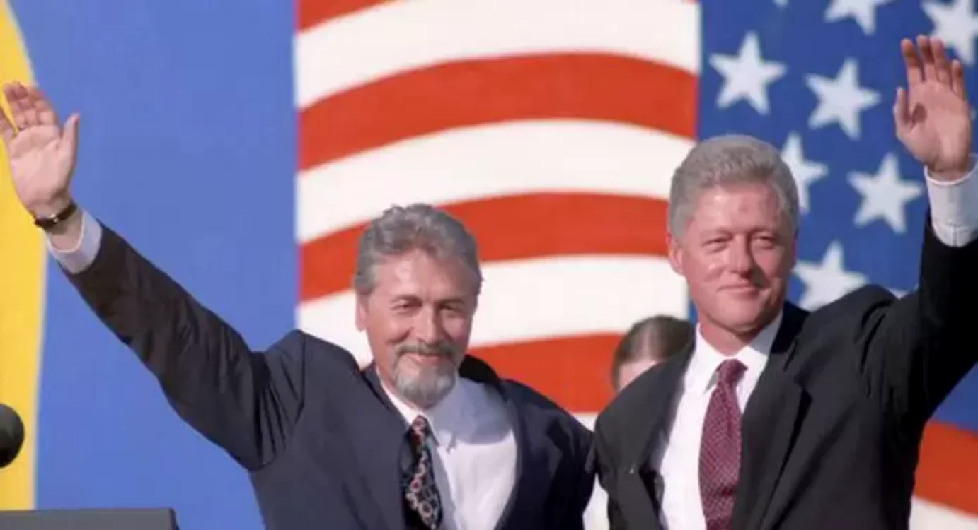 Emil Constantinescu și Bill Clinton 