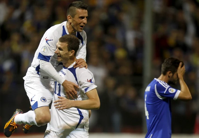 Dzeko, nr. 11, este cel mai important jucător din naţionala Bosniei. FOTO: Reuters