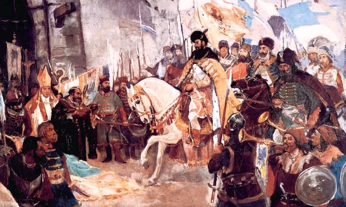 Calendar 1 noiembrie: 1599   Intrarea triumfală în Alba Iulia a lui Mihai Viteazul, împreună cu oastea sa jpeg