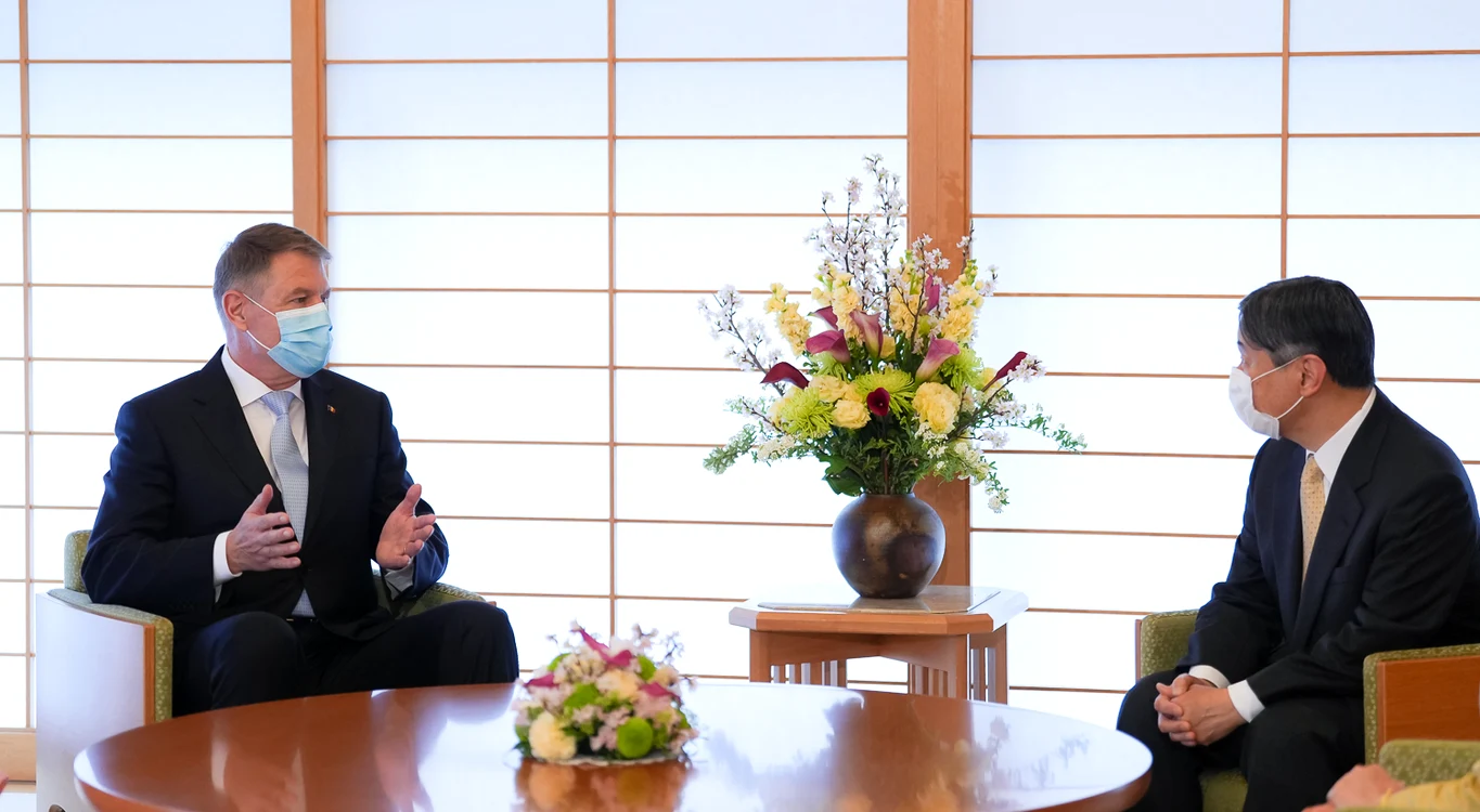 Klaus Iohannis și Împăratul Japoniei FOTO Facebook 