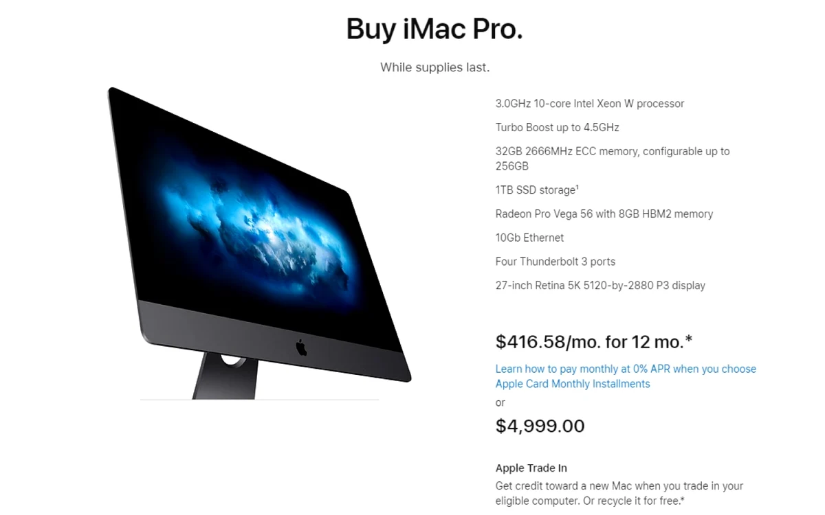 Staţie iMac Pro FOTO Apple.com