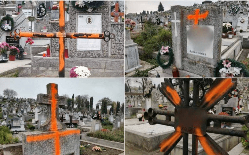 Morminte însemnate cu vopsea portocalie, de Ziua Morților. Anchetă penală pentru profanare de morminte la Alba Iulia