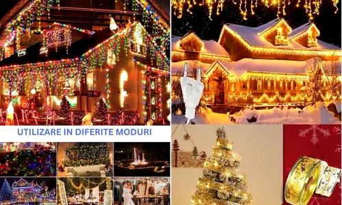 Decorațiuni ornamente și instalații de Crăciun de pe Chillmas Deals eMAG Colaj eMAG jpg