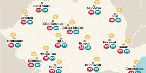 Temperaturile în weekend 