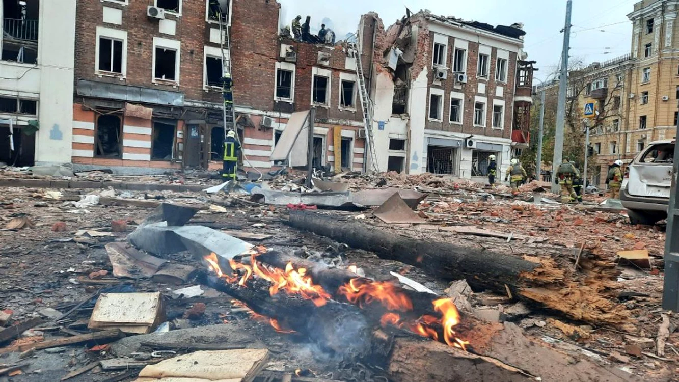 Daune produse în regiunea Harkov. Foto: t.me/dsns_telegram