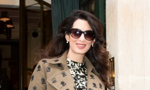 George and his pregnant wife Amal Clooney in Paris jpeg