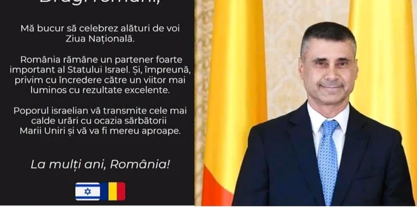 ambasador israel mesaj 1 decembrie sursa facebook
