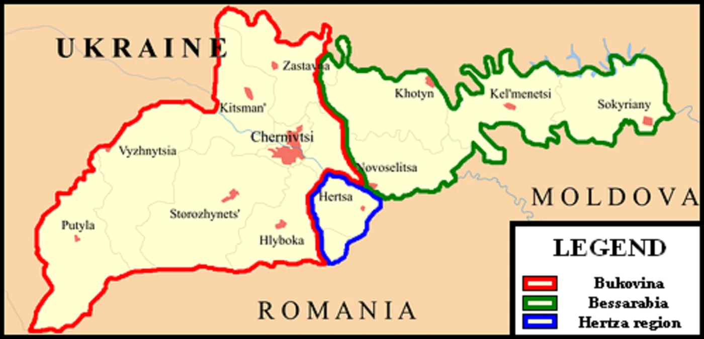 Poziționarea ținutului Herța