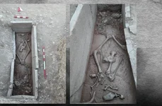 Mormântul descoperit în apropierea orașului antic Aspendos (© Kültür ve Turizm Bakanlığı)