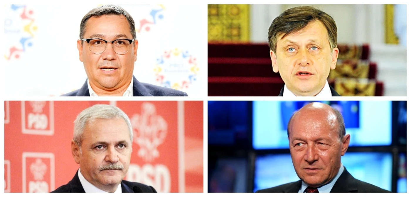 Victor Ponta, Crin Antonescu, Liviu Dragnea şi Traian Băsescu | Colaj Adevărul, Foto Mediafax