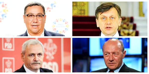 (deschidere) Victor Ponta & Crin Antonescu & Liviu Dragnea & Traian Băsescu (foto Mediafax Foto)
