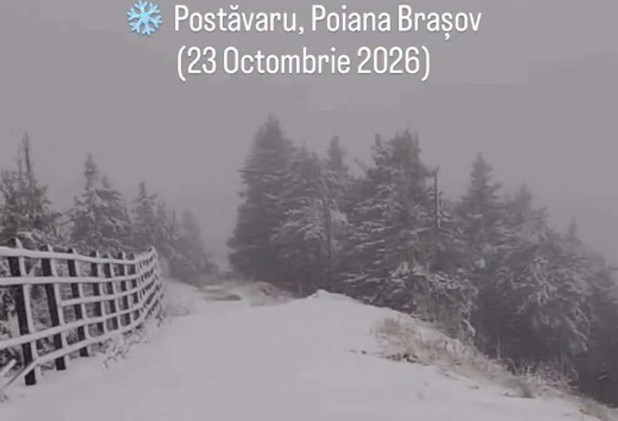 Ninge la munte. Zăpadă de 40 cm la Vârful Omu, peisaj de poveste în Masivul Postăvaru și utilaje de deszăpezire pe Transfăgărășan 