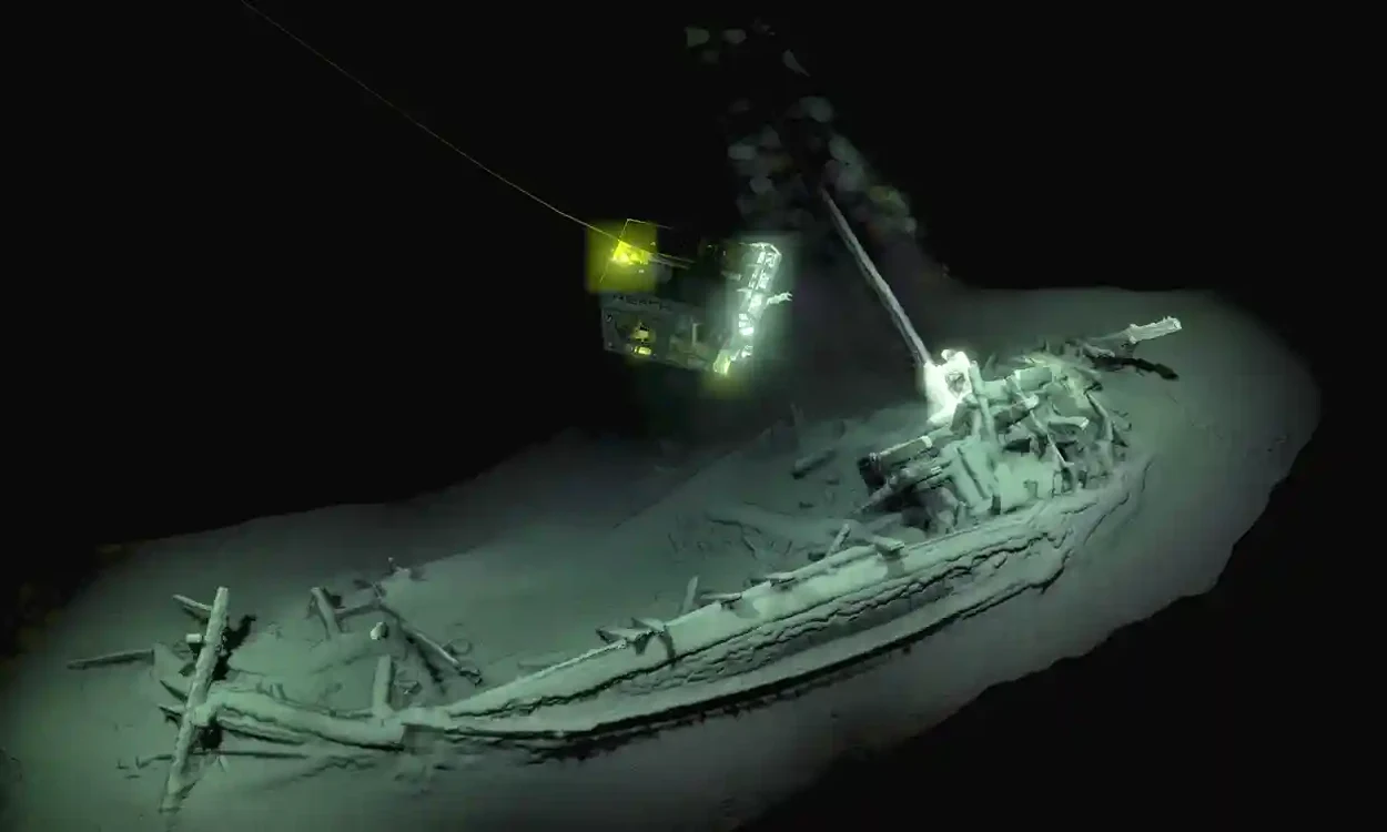 Nava care a fost descoperită în Marea Neagră / foto: Black Sea map