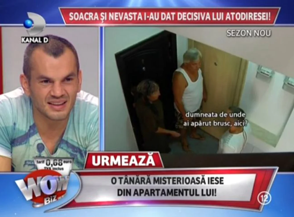 La un moment dat a ieşit şi o doamnă, care i-a confirmat lui Ionuţ că nu locuieşte acolo (captură: WOWbiz)