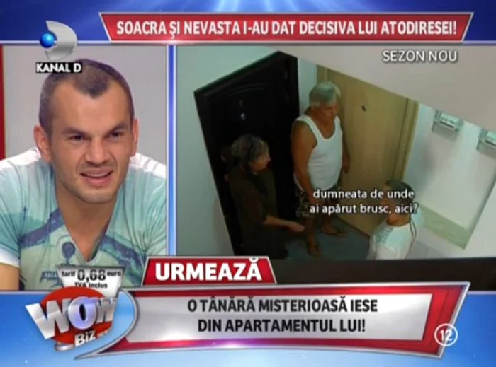 La un moment dat a ieşit şi o doamnă, care i-a confirmat lui Ionuţ că nu locuieşte acolo (captură: WOWbiz)