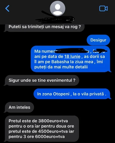Cât cere Babasha pentru un eveniment privat / foto: Captură TikTok
