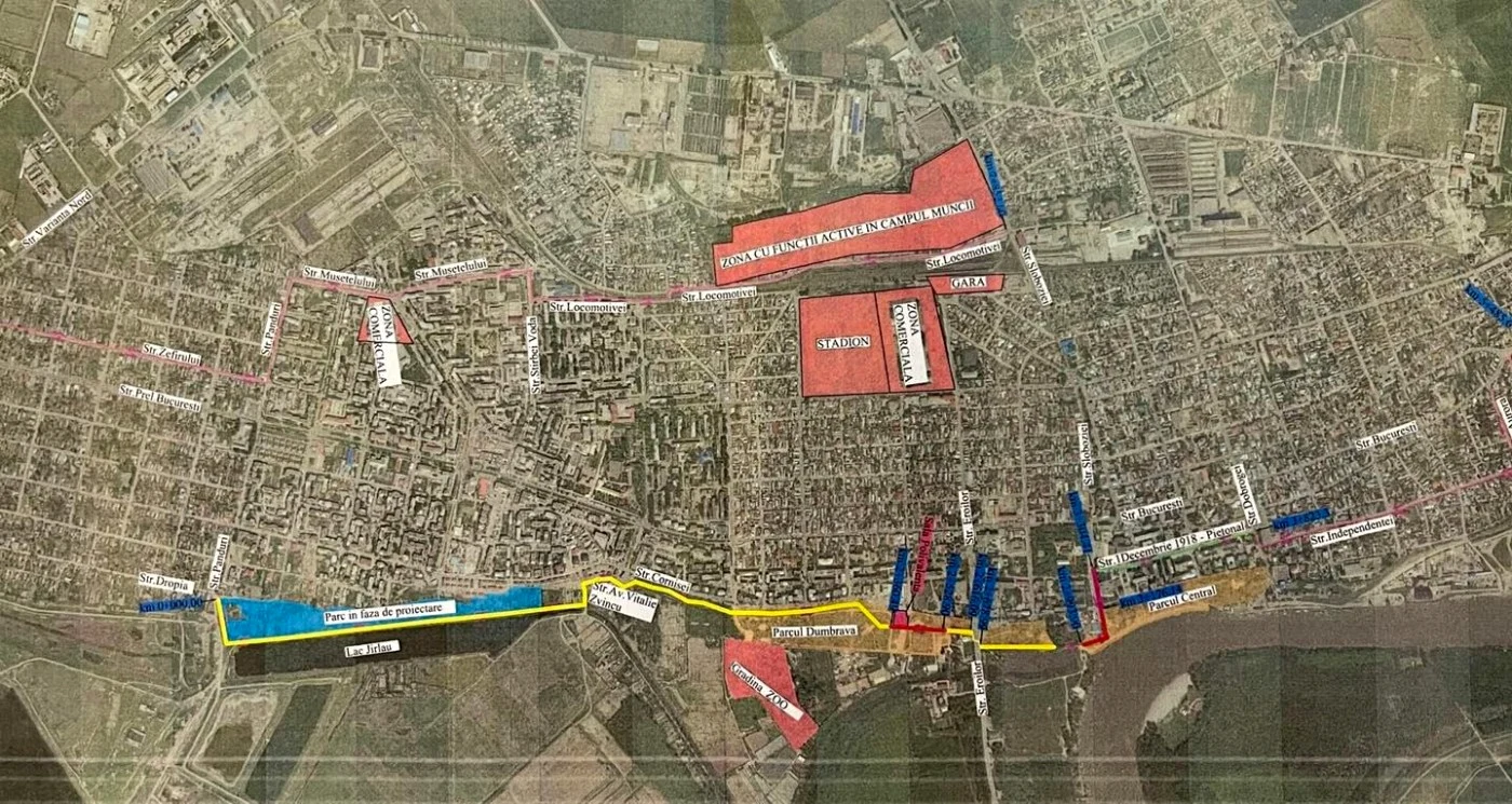 Pista de biciclete va traversa Călăraşiul de la vest la est FOTO Facebook/Marius Dulce