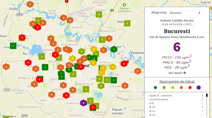 Bucureștenii au început 2026 sub un „nor toxic”. FOTO: aerlive.ro