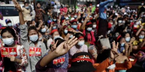 Manifestatie in Myanmar impotriva loviturii de stat FOTO EPA-EFE