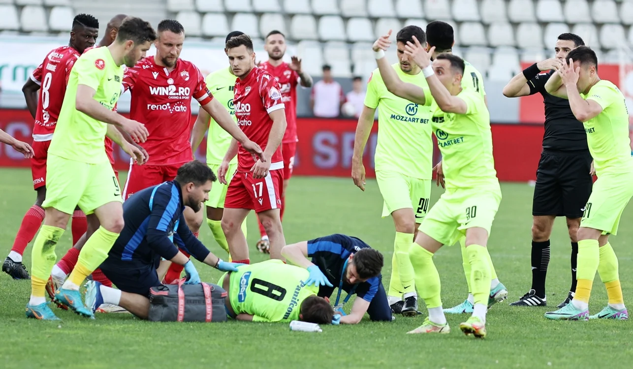 Luca Mihai a trecut prin clipe grele în ultimul meci (FOTO: Sportpictures)