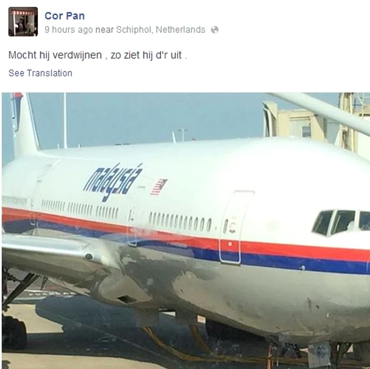 Mesajul postat de tânărul olandez cu puţin timp înainte de decolare