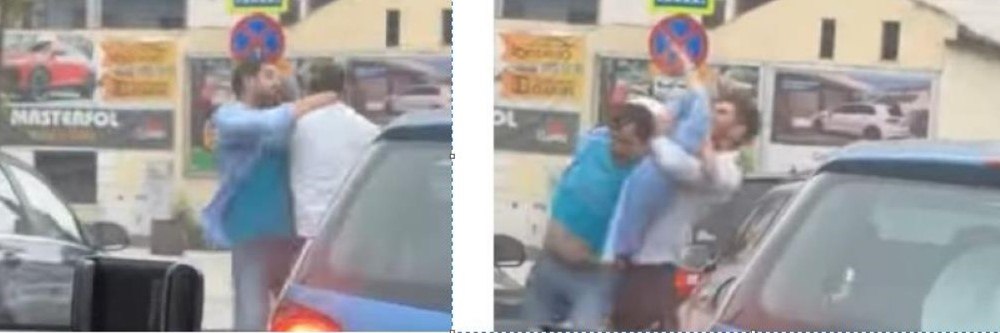 Momentul în care doi șoferi au oprit maşinile și s-au luat la pumni pe o stradă din Cluj