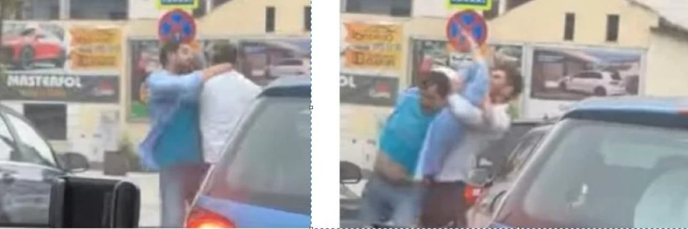 Momentul în care doi șoferi au oprit maşinile și s-au luat la pumni pe o stradă din Cluj