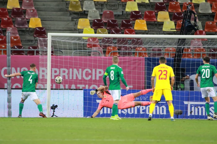 „Tricolorii” au irosit multe ocazii cu Irlanda de Nord și au primit gol la singura fază periculoasă a britanicilorFoto: Marian Burlacu