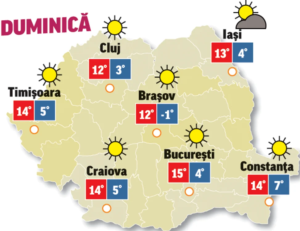 Prognoza meteo 25 octombrie anunță vreme în general frumoasă