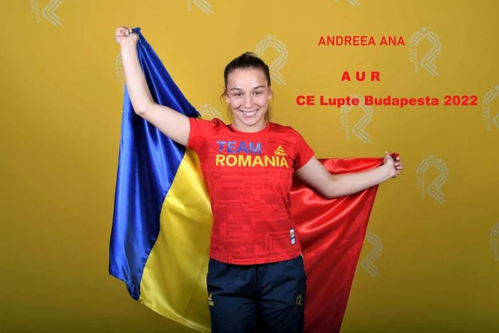 Andreea Ana este prima luptătoare din România care reuşeşte să câştige titlul european la seniori. FOTO: Facebook COSR