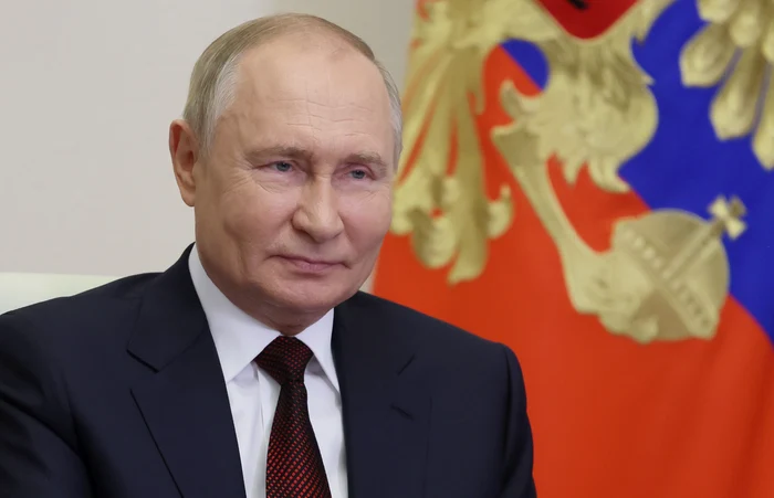 Vladimir Putin la  o ceremonie prin legătură video FOTO EPA-EFE