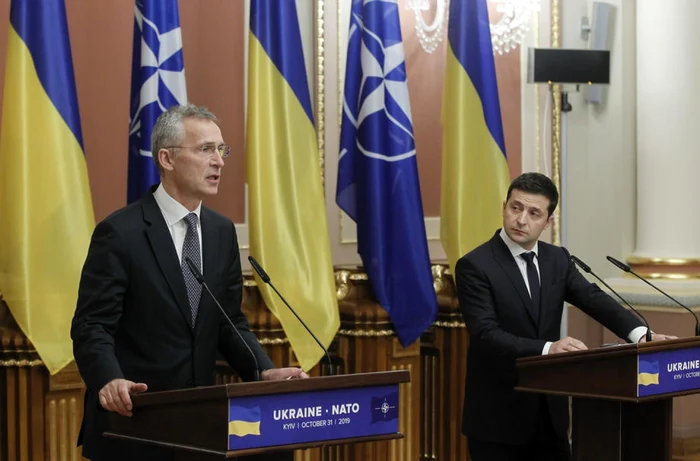 Conferinta de presa la Kiev cu Volodimir Zelenski si Jens Stoltenberg FOTO EPA-EFE