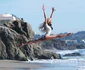 Daisy Lea does splits and other sexy yoga poses on the Beach jpeg