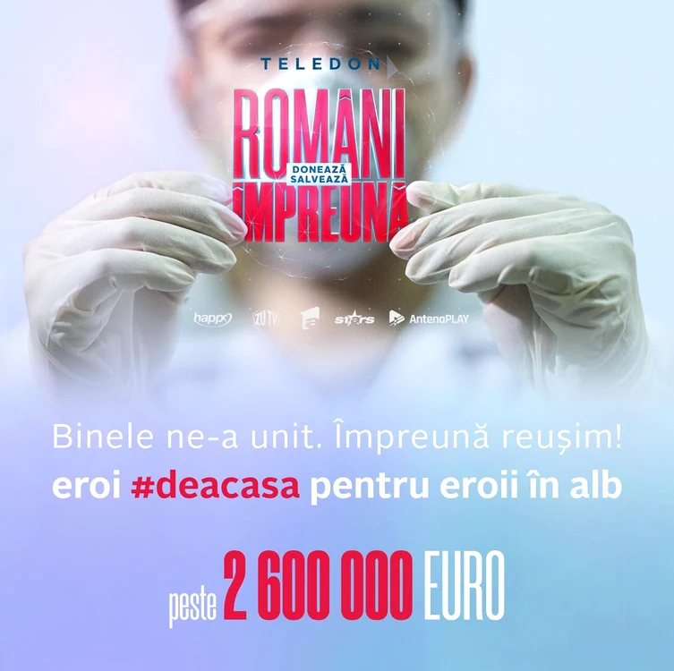
    Teledonul a fost transmis în direct, simultan pe 5 canale tv, Antena 1, Antena Stars, Happy Channel, ZU TV si Antena 3Foto: Antena 1  